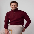 Dik Yaka Yarım Fermuarlı Sweatshirt